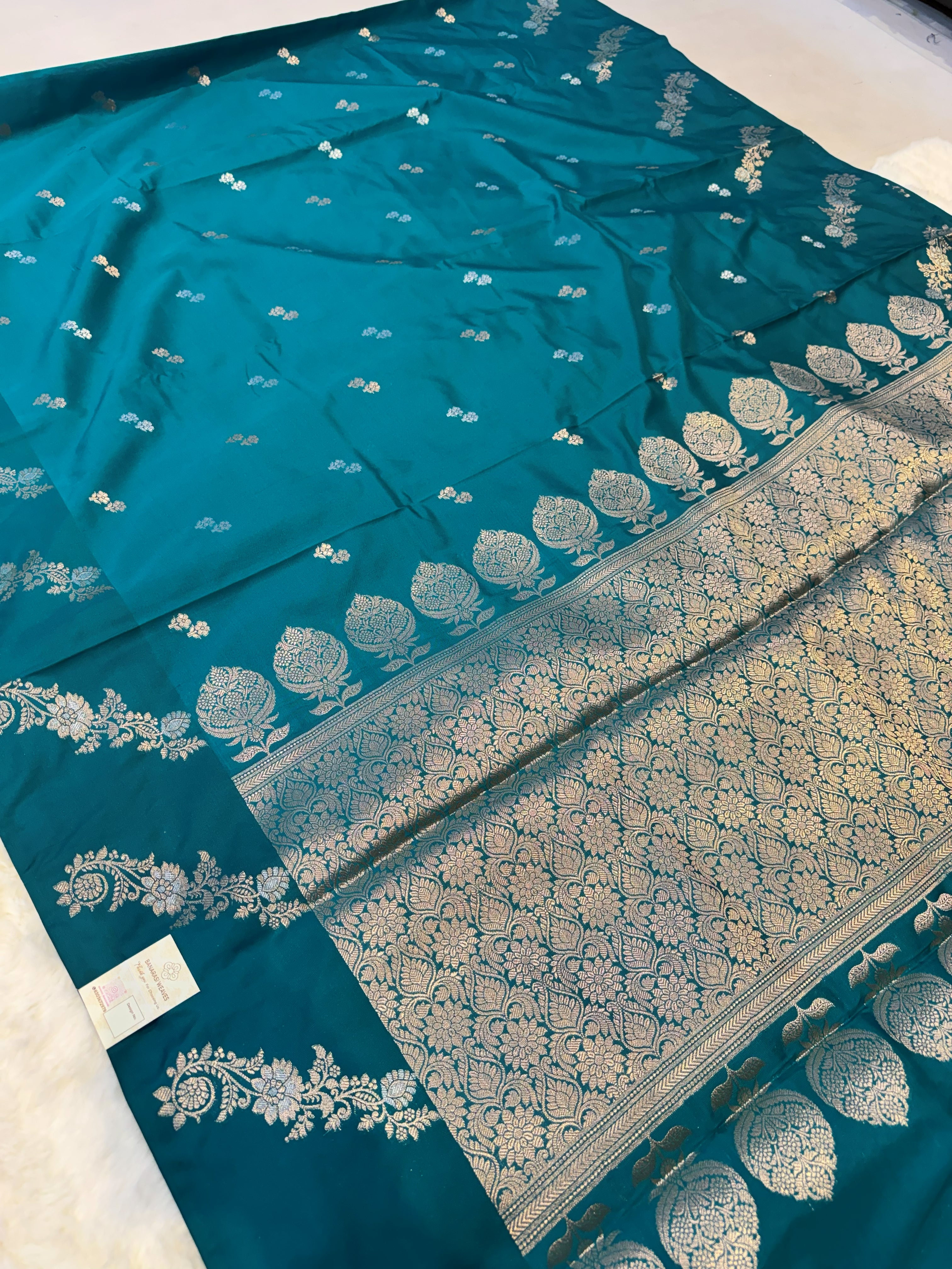 Rama Green Banarasi Katan Soft Silk Saree