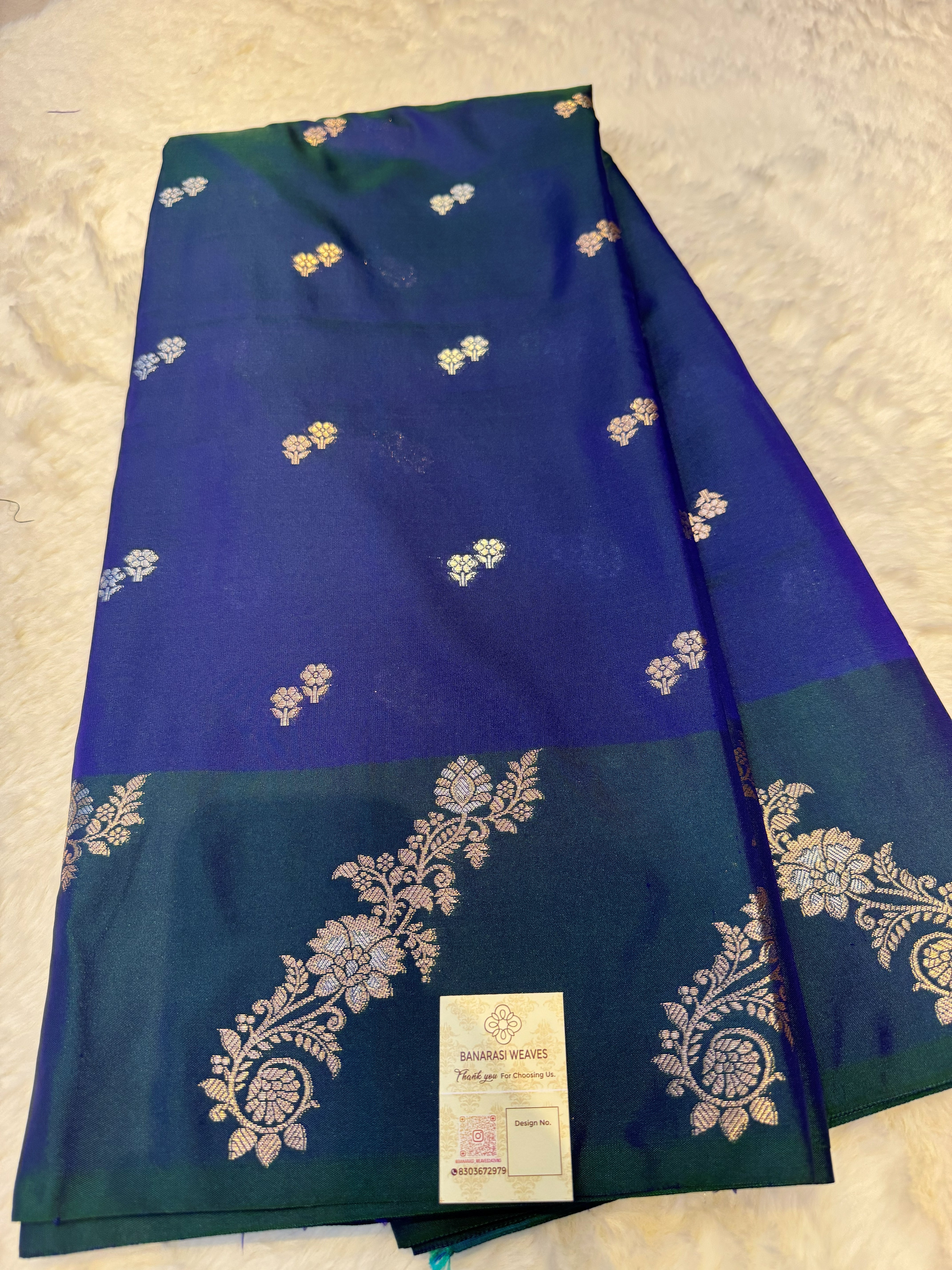 Royal Blue Banarasi Katan Soft Silk Saree