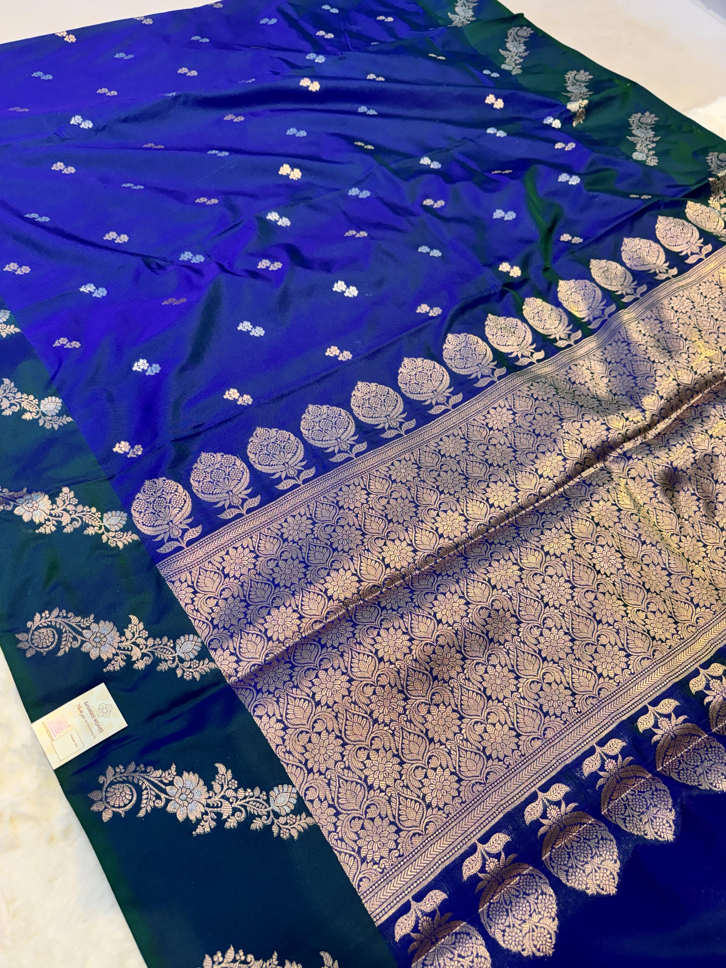 Royal Blue Banarasi Katan Soft Silk Saree