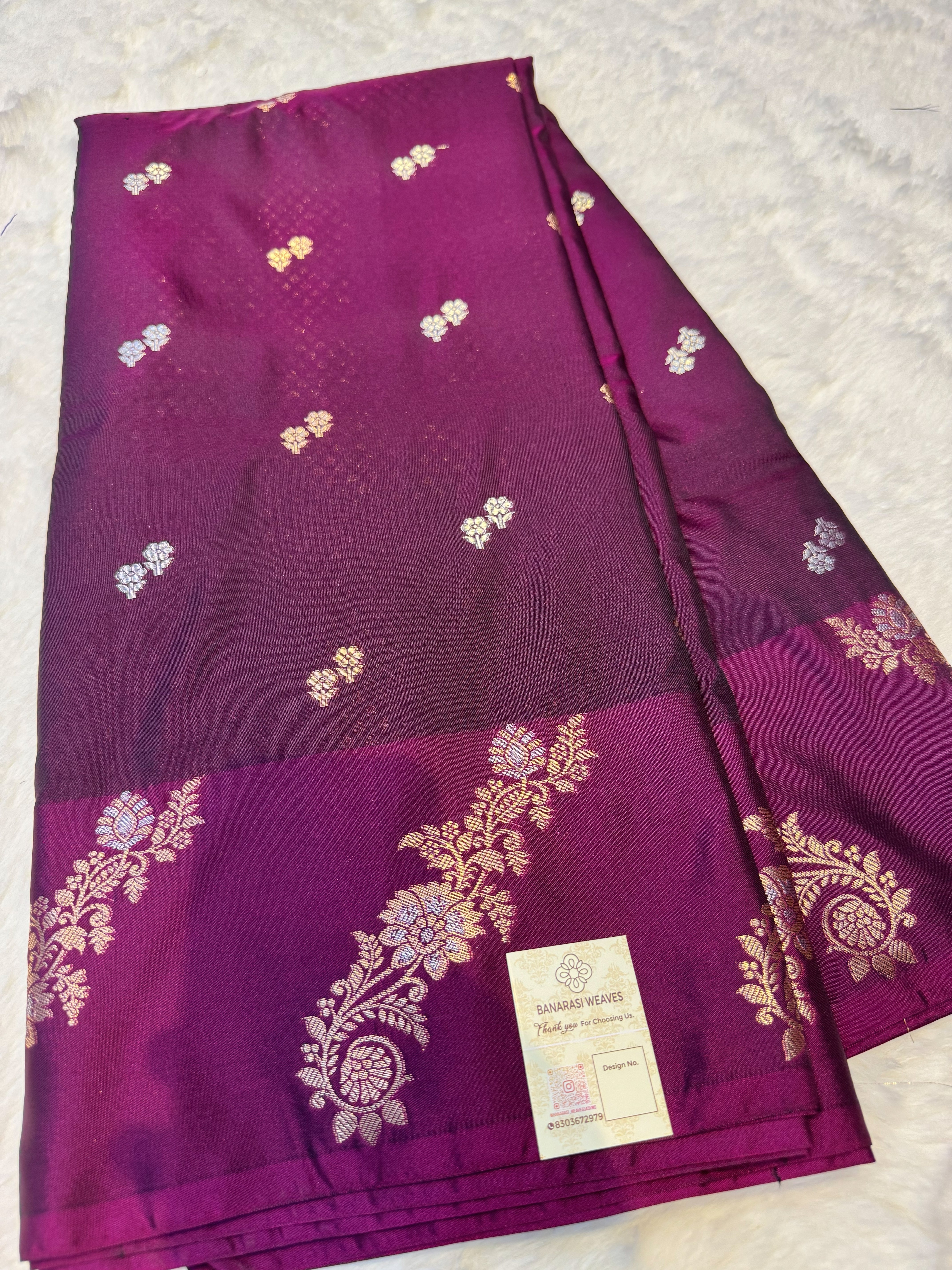 Purple Banarasi Katan Soft Silk Saree