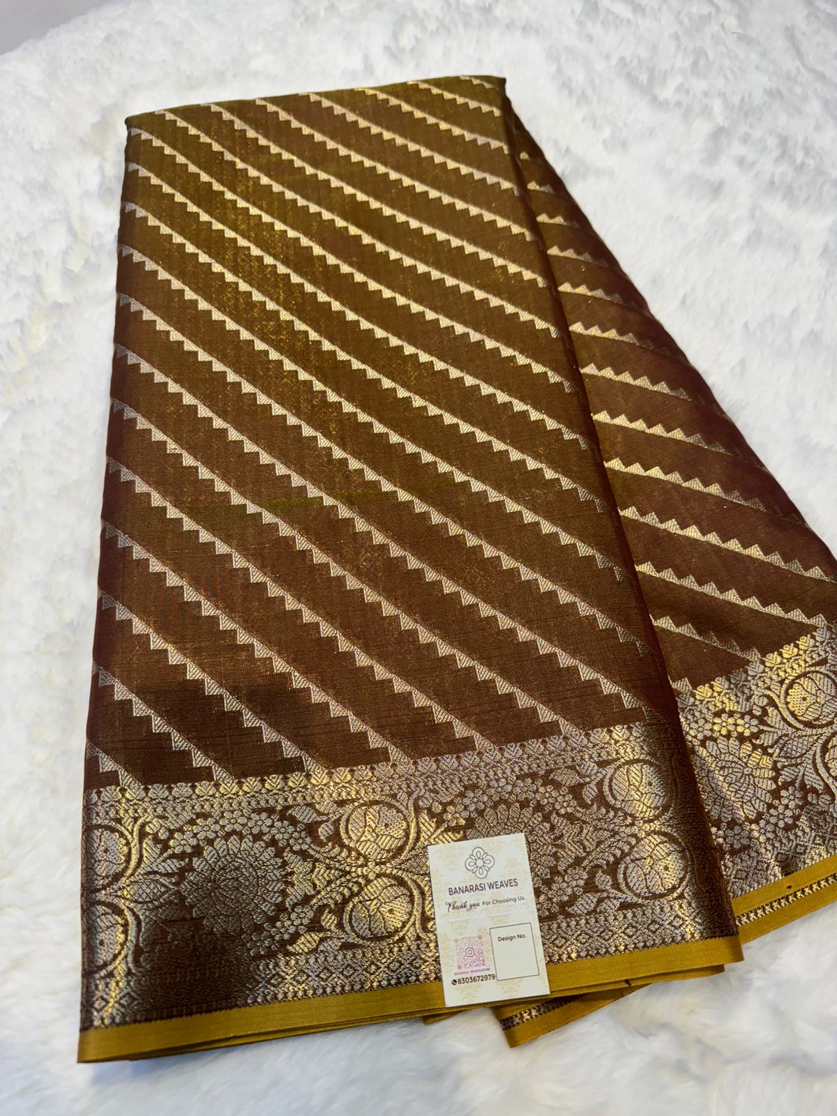 Brown Banarasi Soft Semi Katan Silk Saree