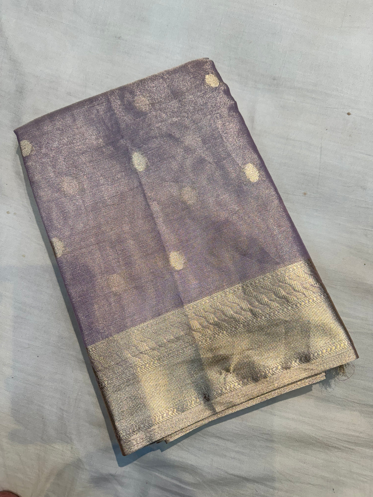 Lavender Allover Buti Tissue Silk Saree