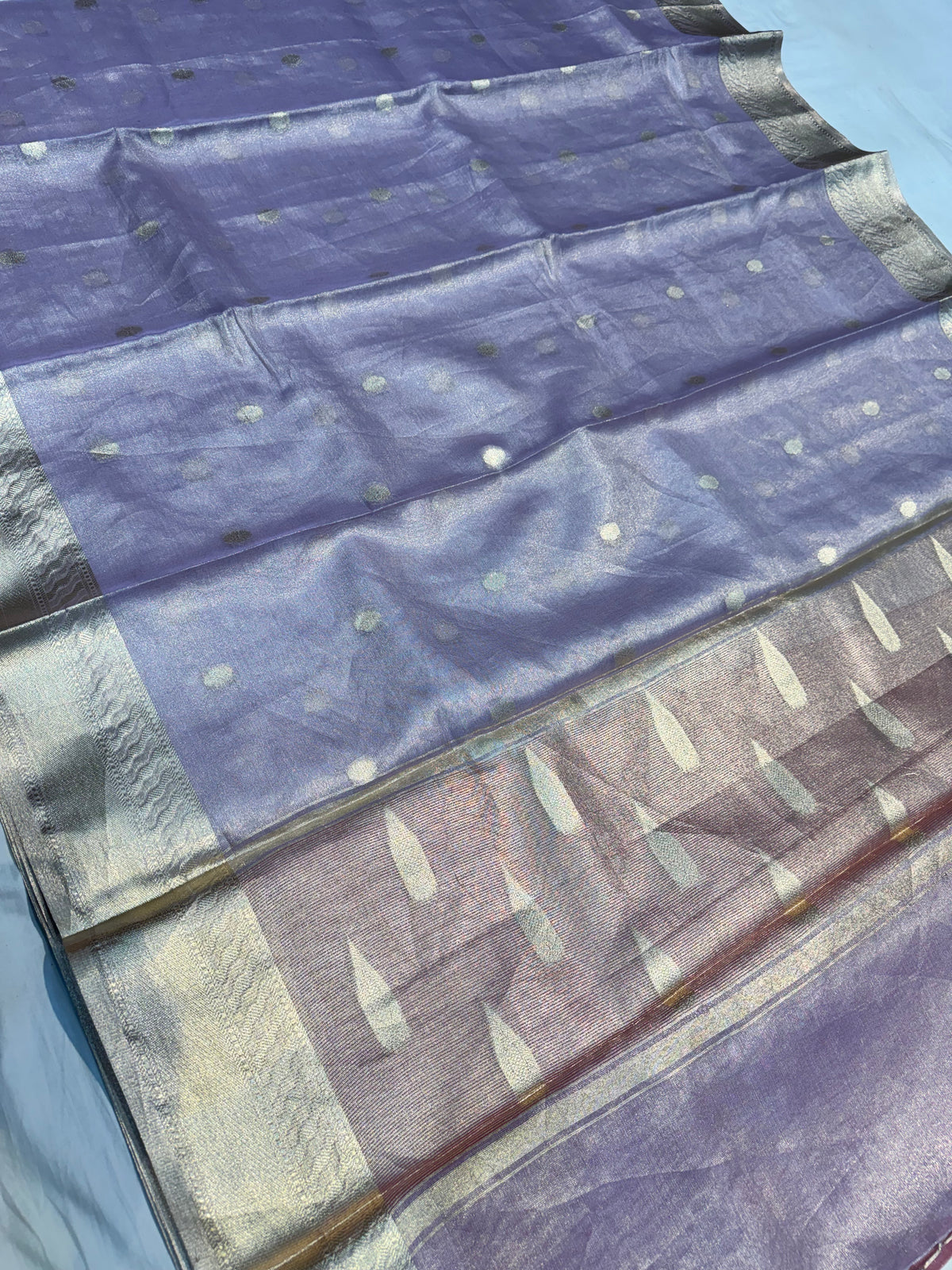 Lavender Allover Buti Tissue Silk Saree
