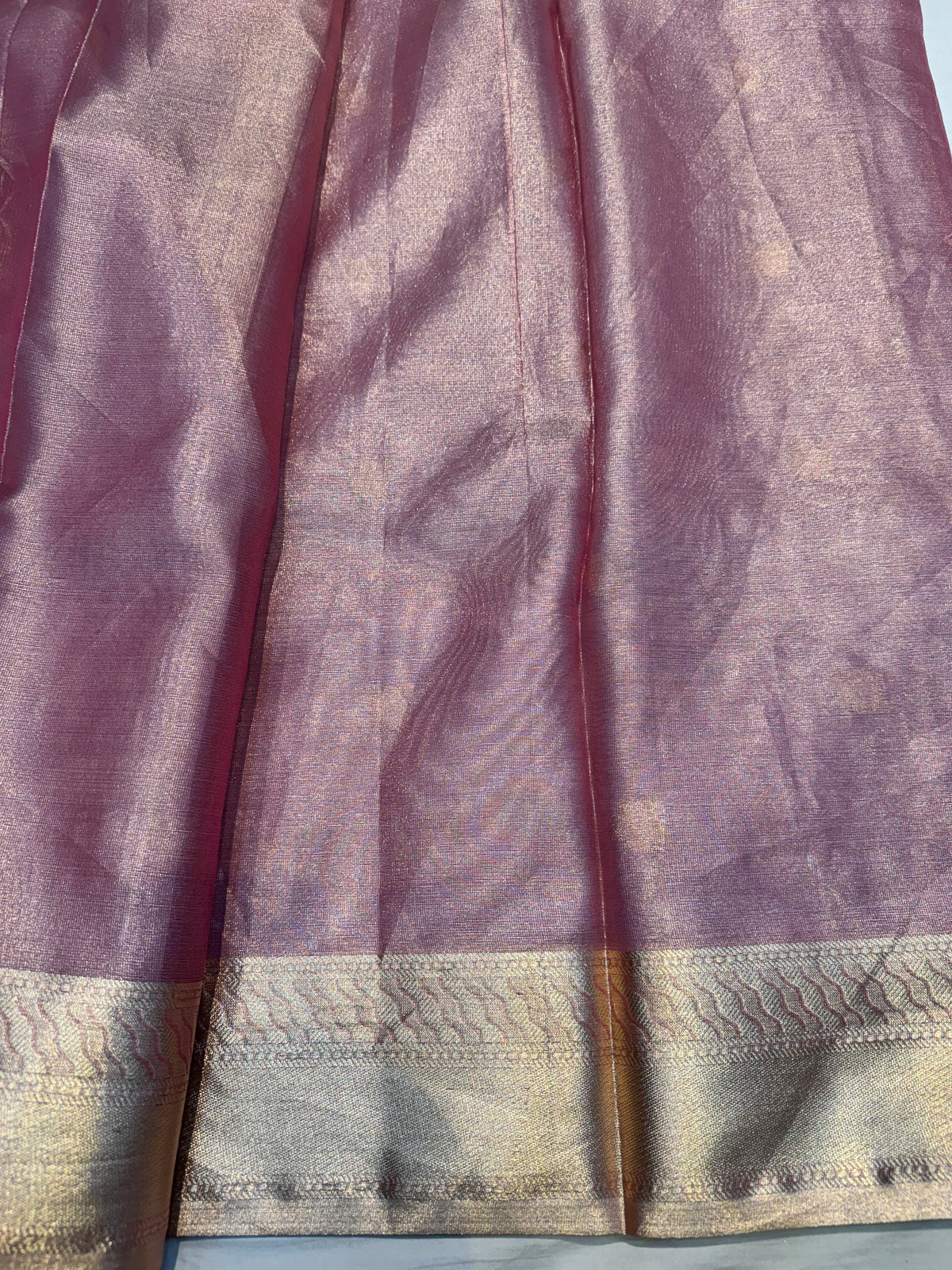 Lavender Allover Buti Tissue Silk Saree