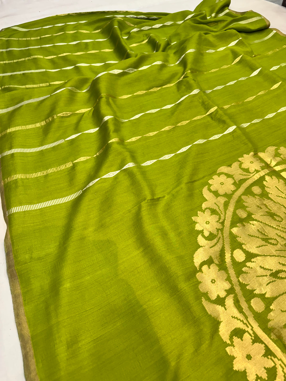 Green Sona Rupa Banarasi Pure Munga Silk Saree