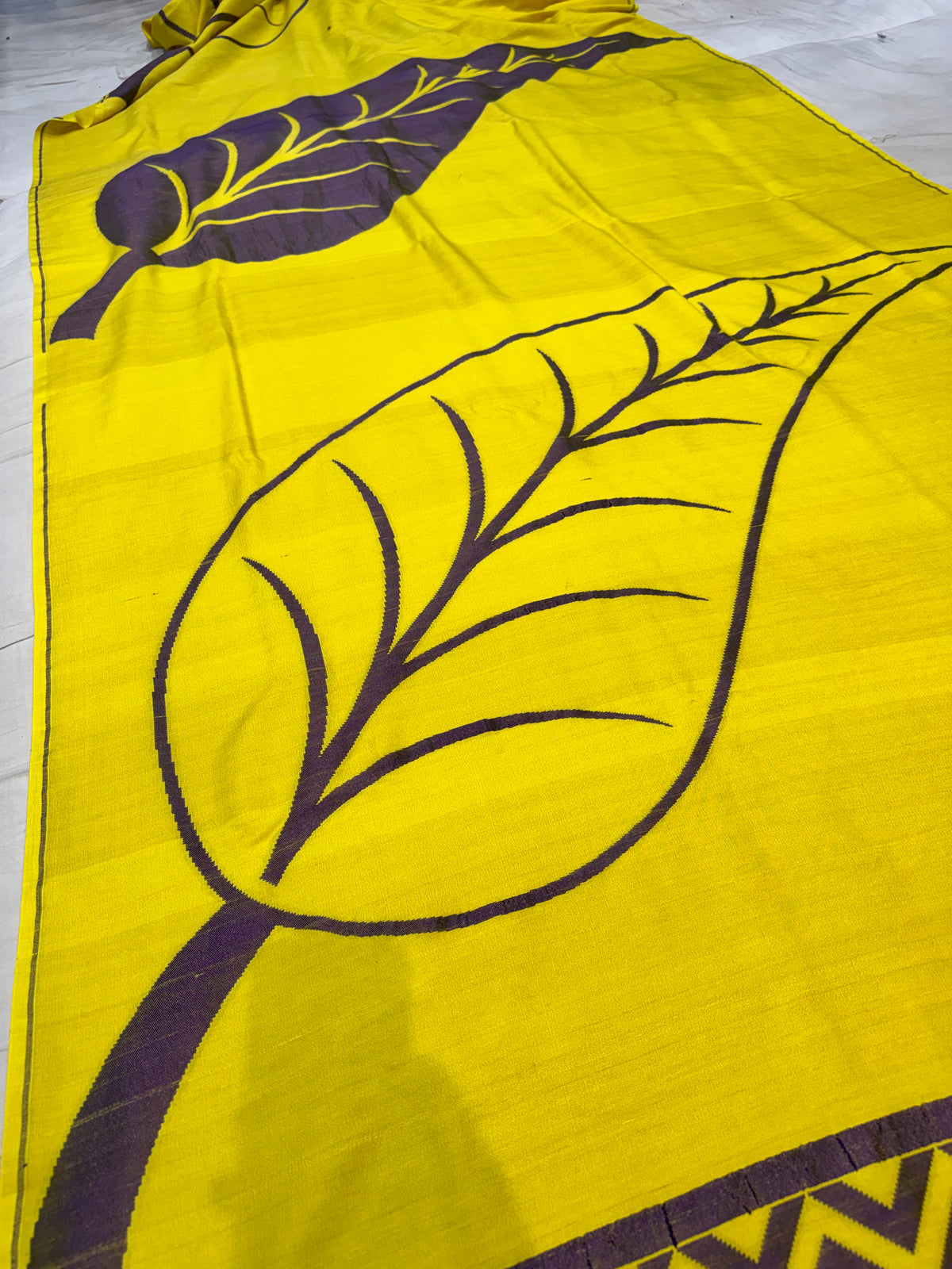 Yellow Handloom Banarasi Tasser Georgette Silk Saree