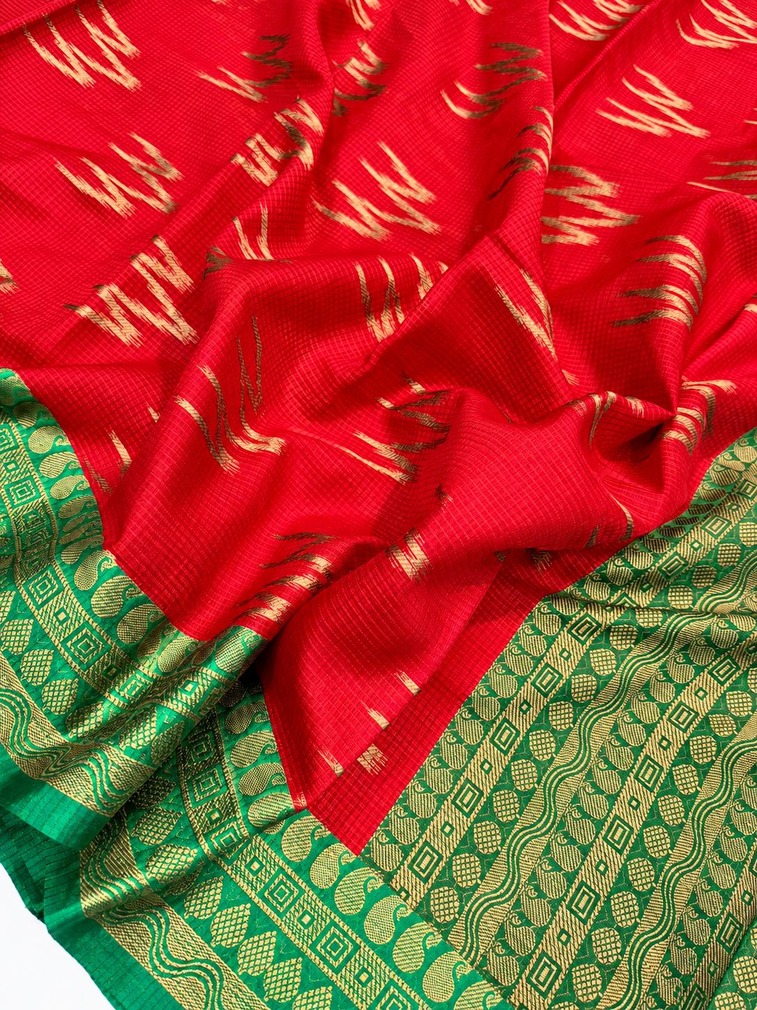 Red Banarasi Kota Cotton Silk Saree