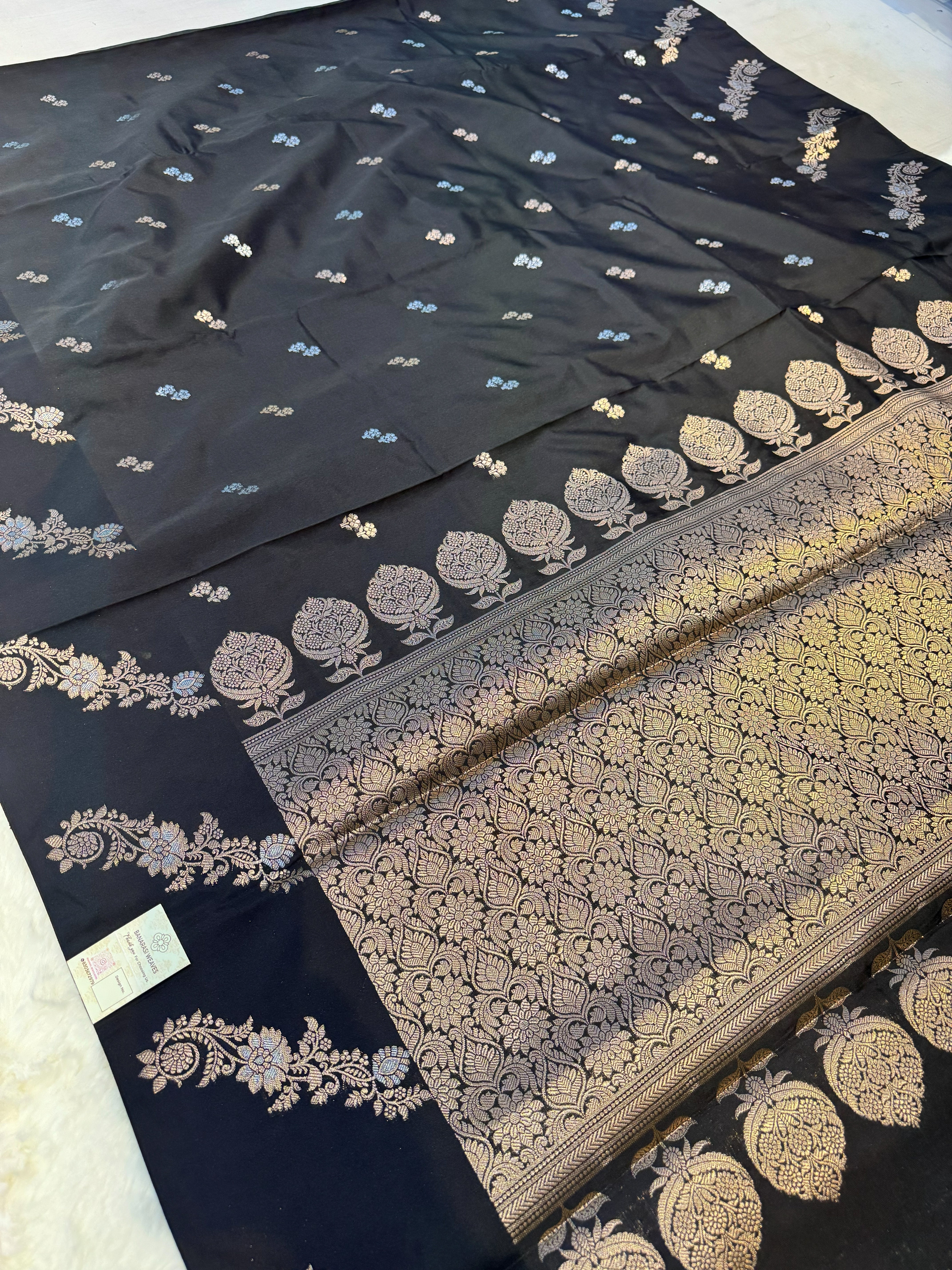 Classic Black Banarasi Katan Soft Silk Saree