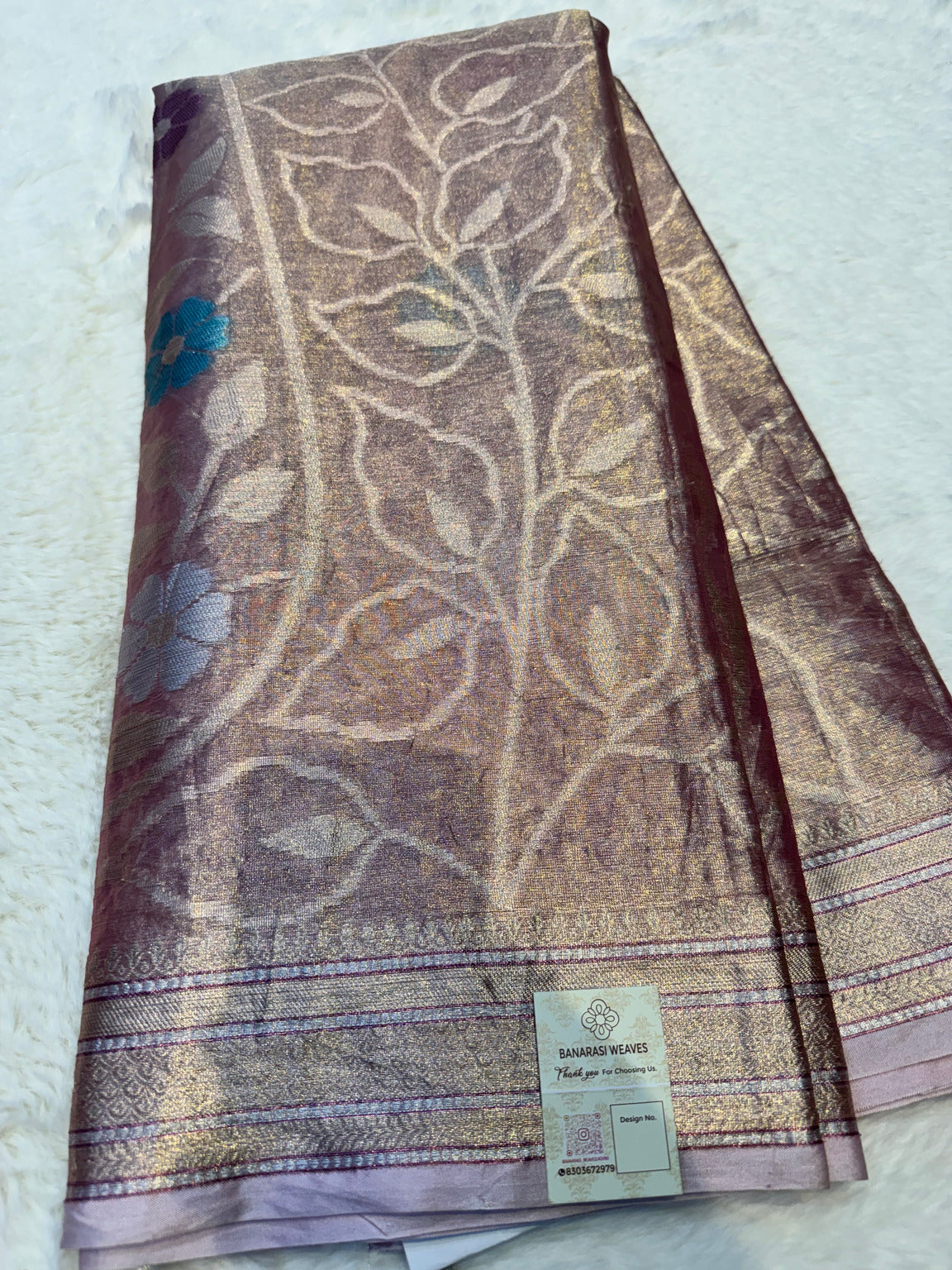 Mauve Purple Banarasi Soft Semi Tissue Silk Saree
