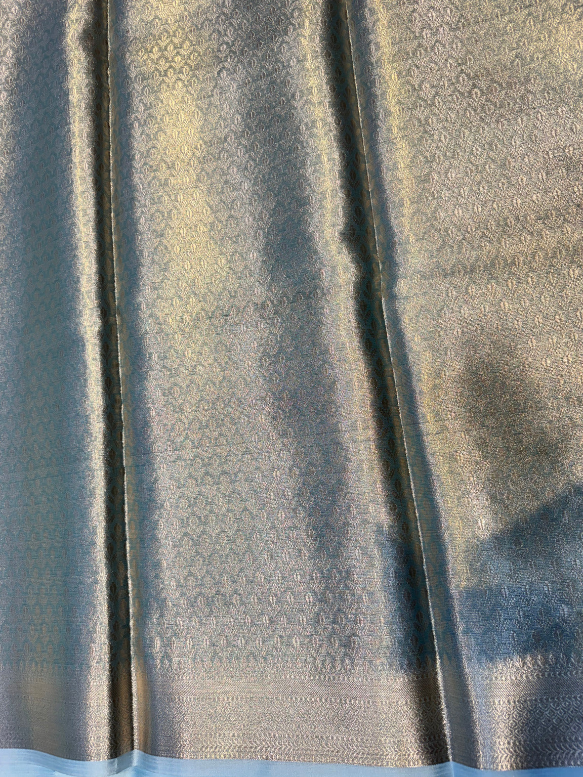 Turquoise Blue Banarasi Soft Semi Tissue Silk Saree