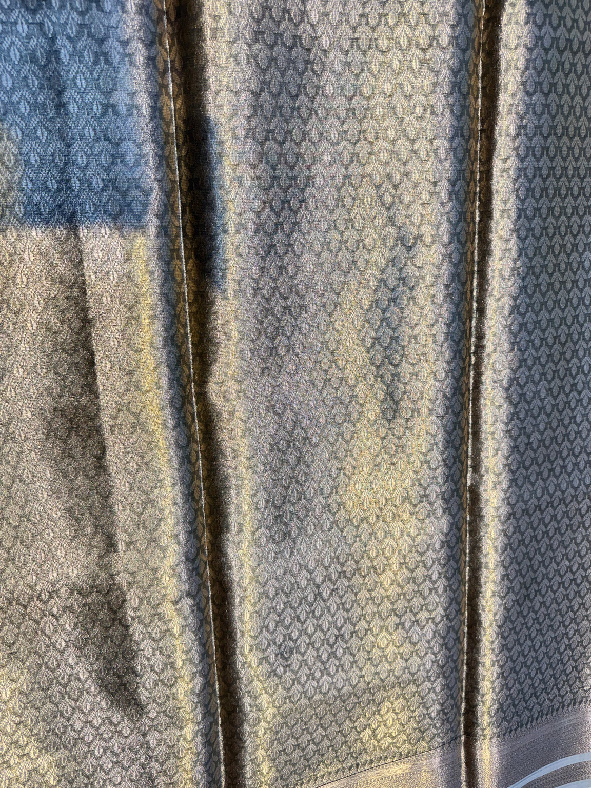 Charcoal Grey Banarasi Soft Semi Tissue Silk Saree