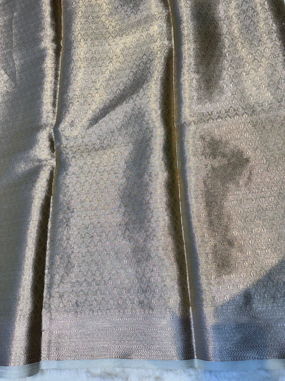 Olive Green Banarasi Soft Semi Tissue Silk Saree