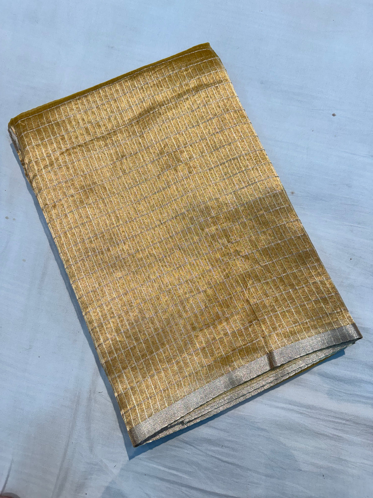 Golden Soft Banarasi Pure Tissue Silk Saree
