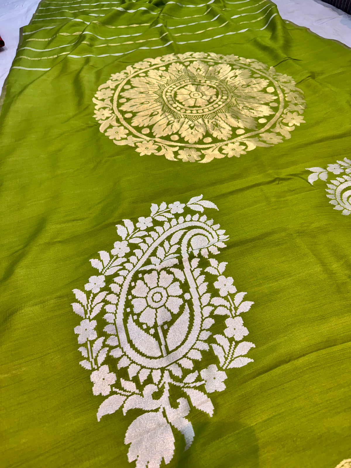 Green Sona Rupa Banarasi Pure Munga Silk Saree