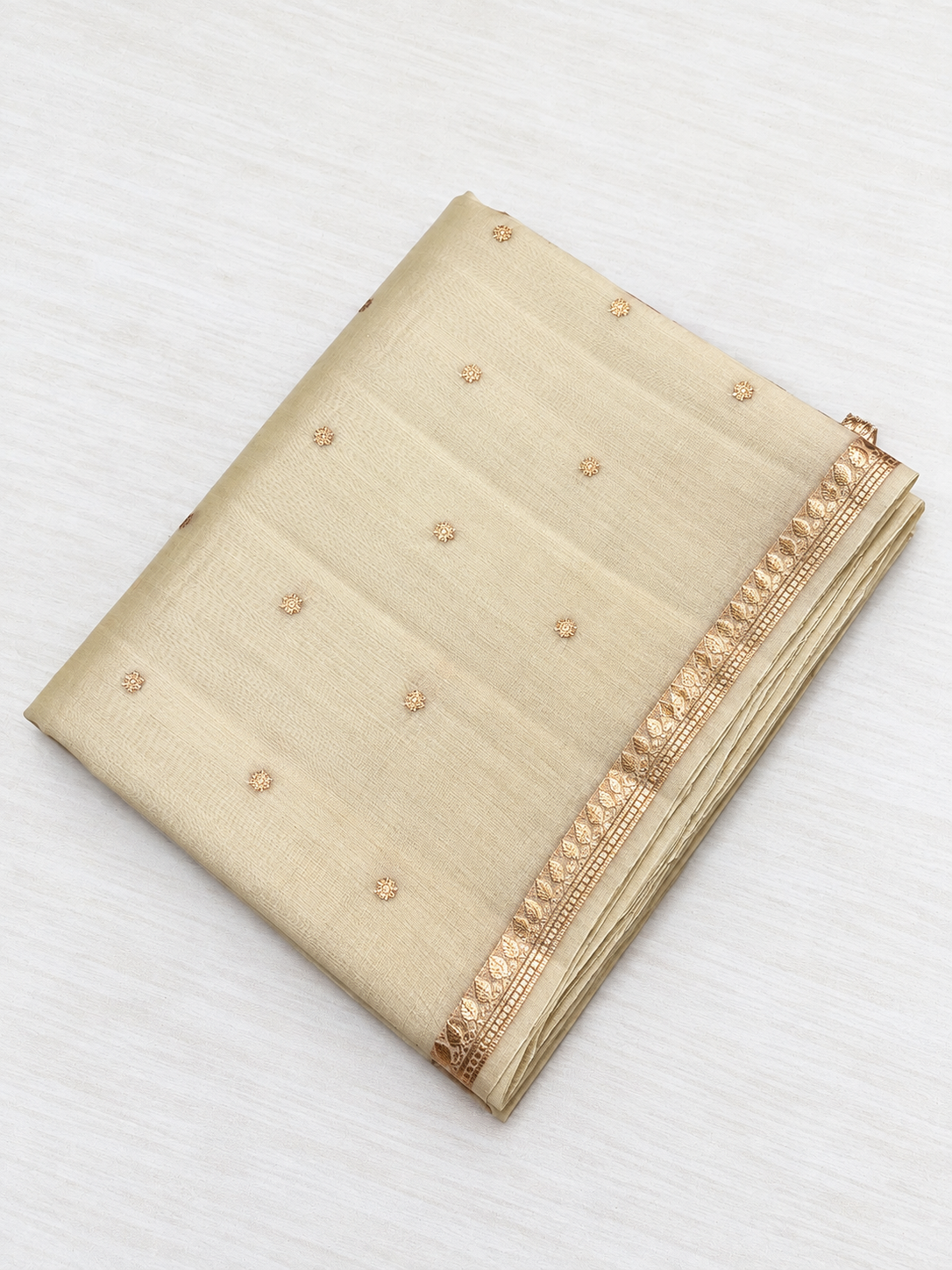 White Kadhwa Buti Handloom Banarasi Pure Kora Silk Saree 