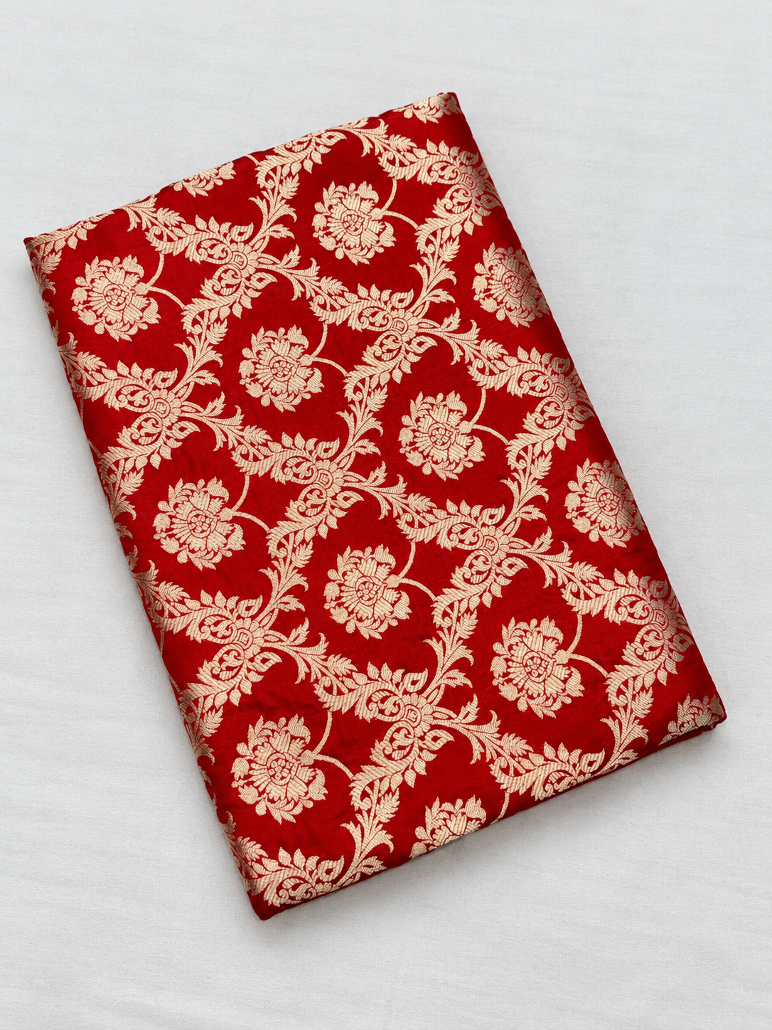 Red Allover Jaal Handloom Baranasi Pure Katan Silk Saree